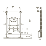 Застенный модуль для биде TECEprofil для застенного монтажа, монтажная высота 820 мм
