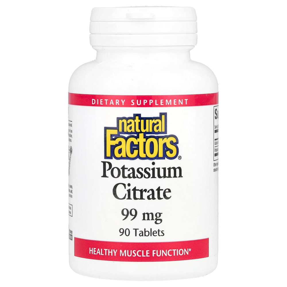 Natural Factors, цитрат калия, 99 мг, 90 таблеток