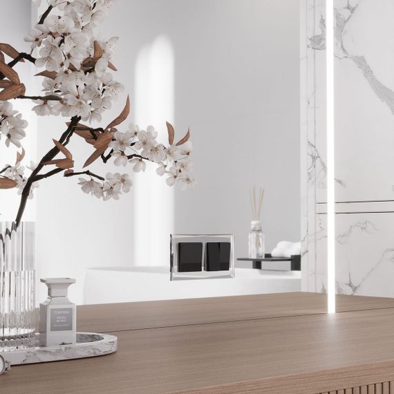 Выключатель двухклавишный перекрестный Werkel черный акрил W1123048 4690389197680