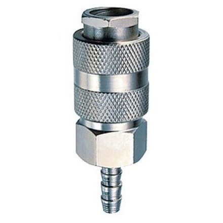 Ниппельная муфта Titan под шланг Ø6мм, быстросъем с клапаном (10-50шт.)