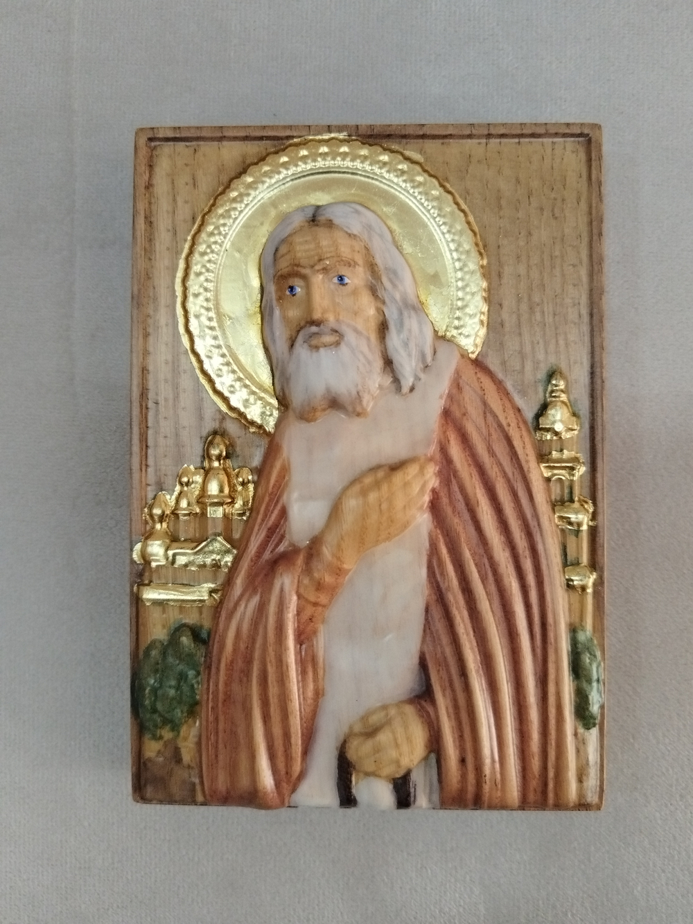 Икона деревянная Серафим Саровский