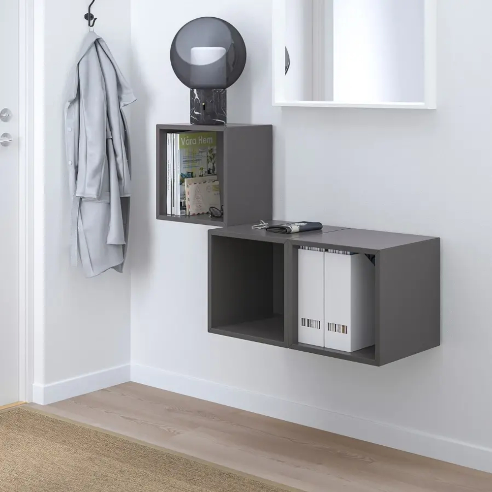 Комбинация навесных шкафов - IKEA EKET, 105x35x70 см, темно-серый, ЭКЕТ ИКЕА