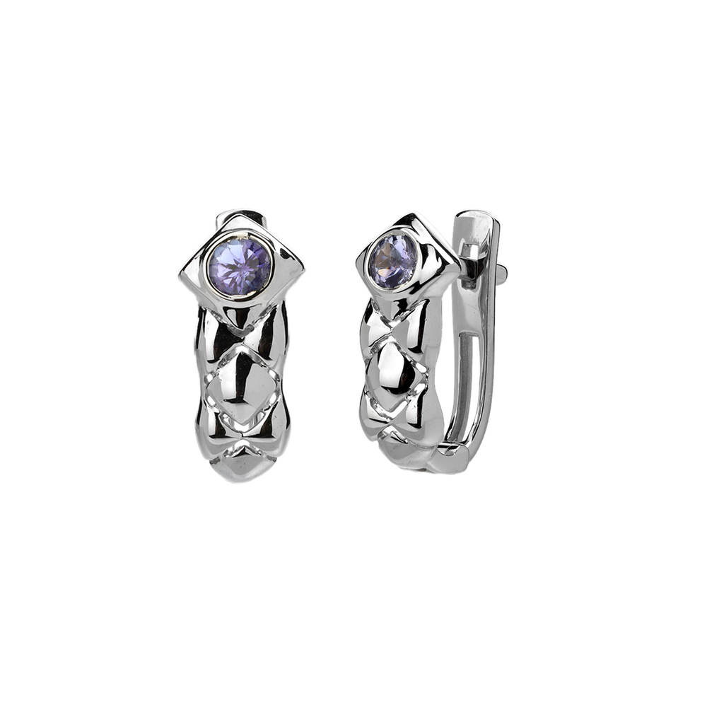 Серьги с танзанитом из белого золота JA-S-912325-1