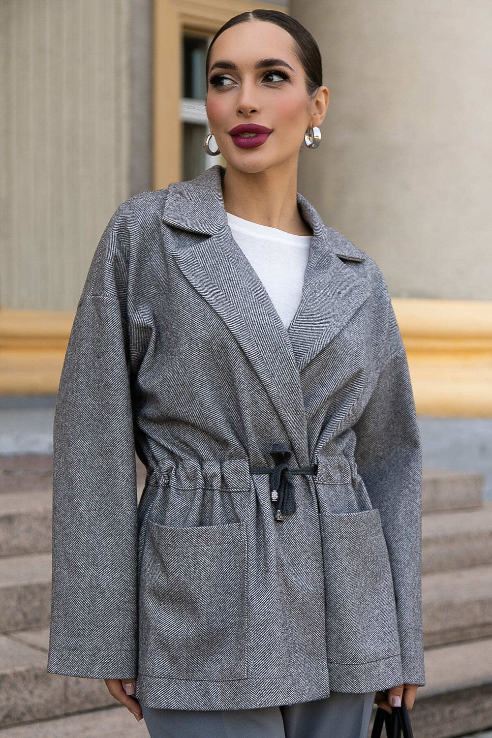 Пальто-пиджак (серый) Б14131-7М LT Collection