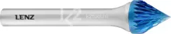 Борфреза твердосплавная LENZ форма J (зенкер с вершиной 60°), 10х8х6х56 мм, насечка №3, с покрытием, арт. LZBJ 015 C3