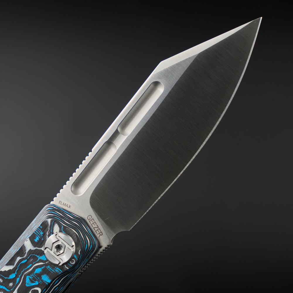 Нож складной Kunwu GEEZER Blue CF (Старичок)