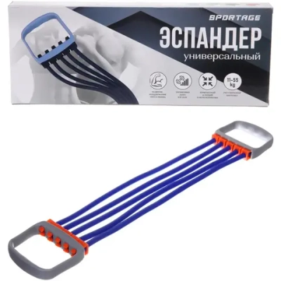 Эспандер универсальный с регулируемой нагрузкой Sportage, 11-55 кг, синий