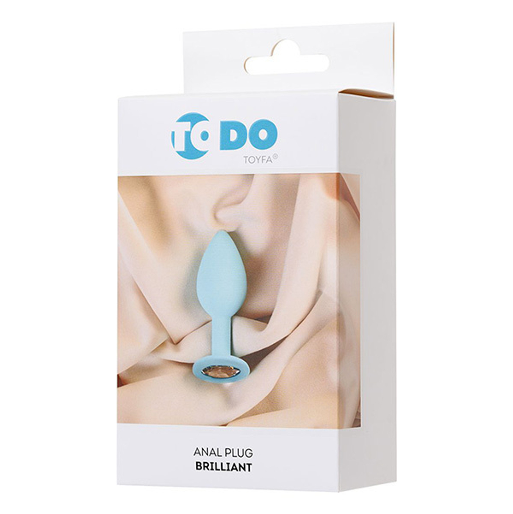 Мятная анальная пробка 7см с прозрачным кристаллом ToyFa ToDo Brilliant 357013
