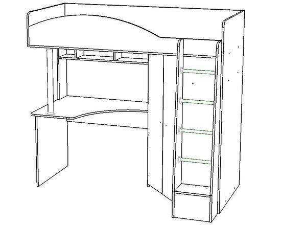 Кровать ДЖЕРСИ-3 правая
