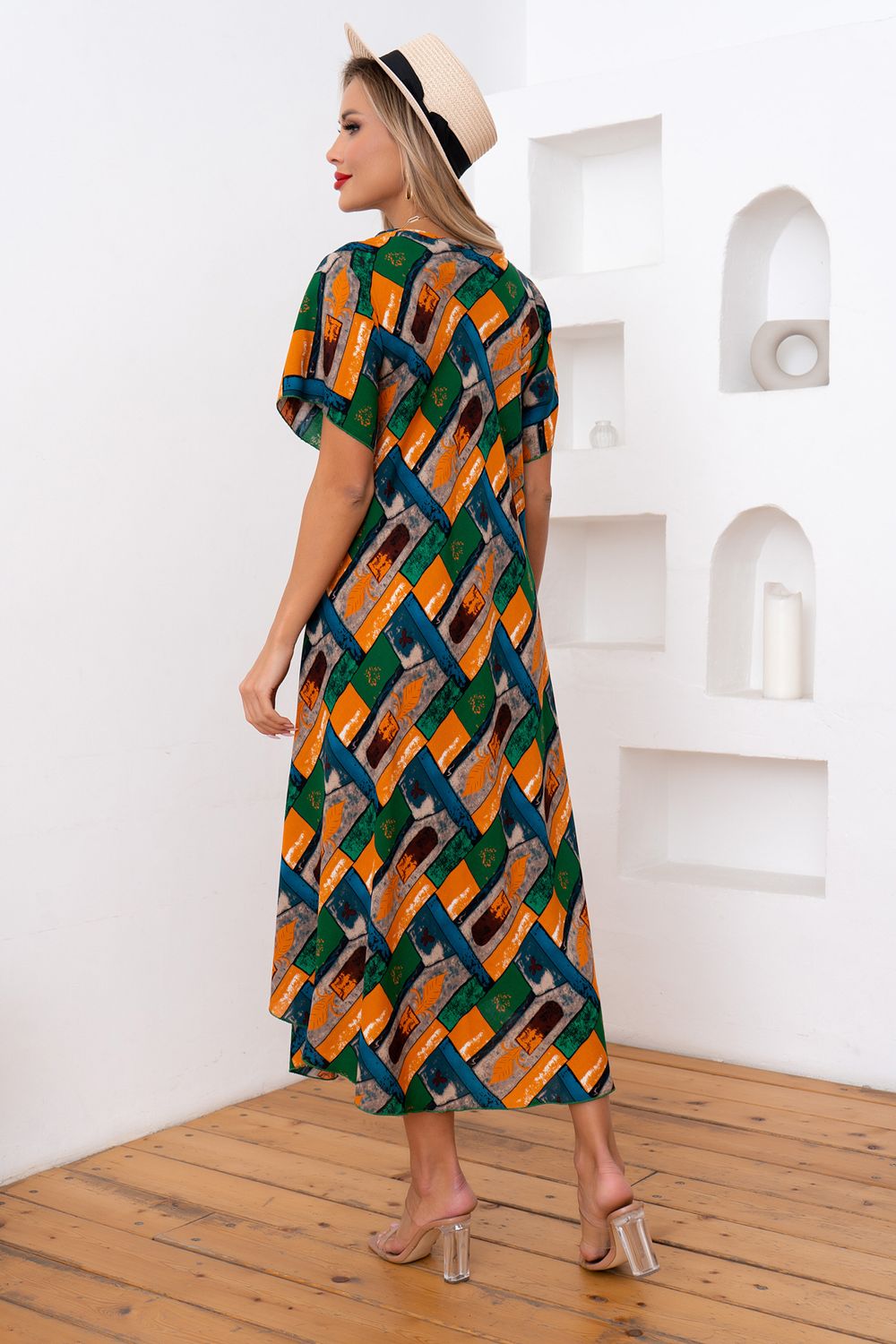 Платье Магия лета (охра/зеленый) Р11-867/6 Nikol (Акция)