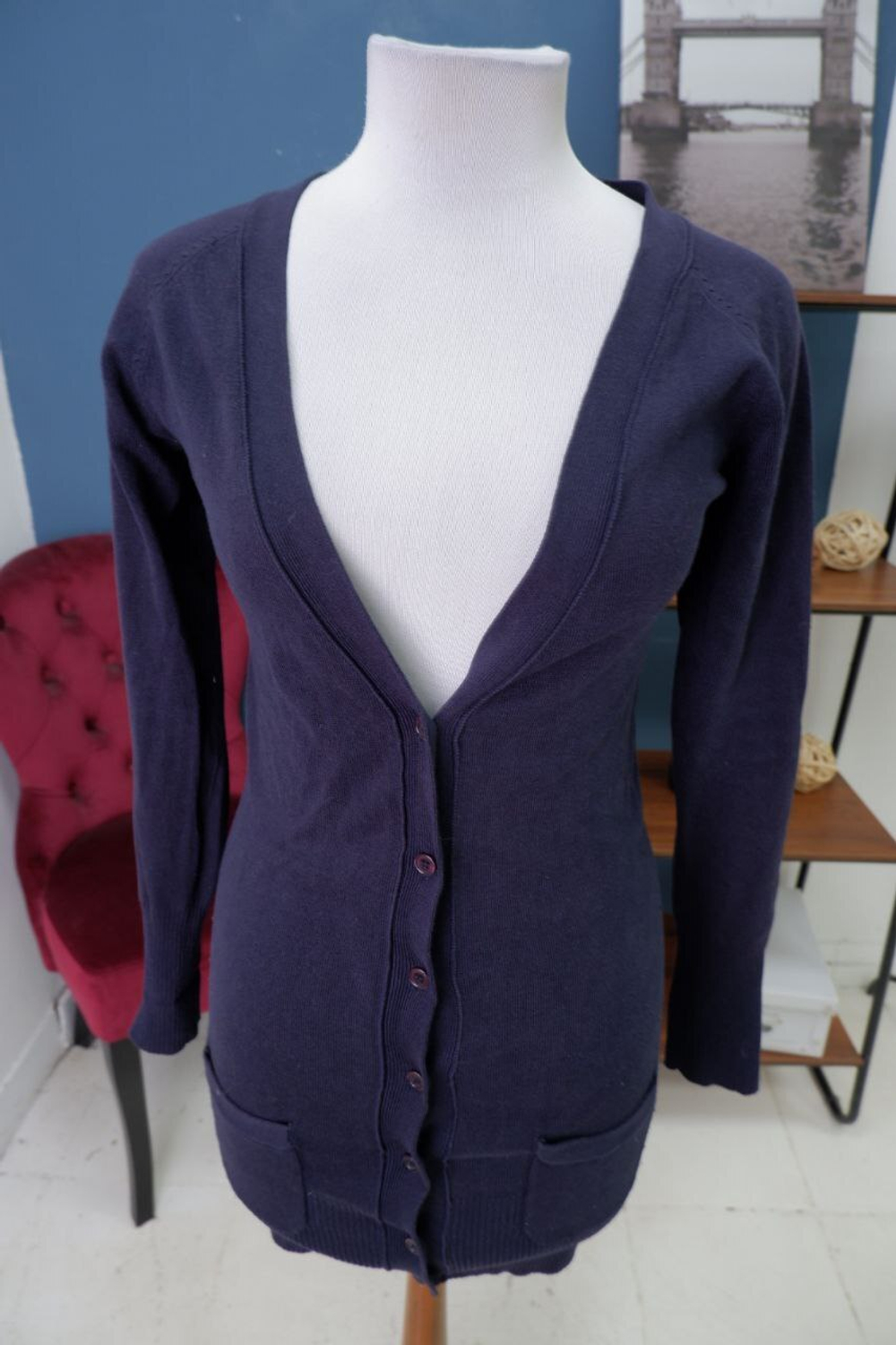 Кардиган ZARA темно-синий 46 размер