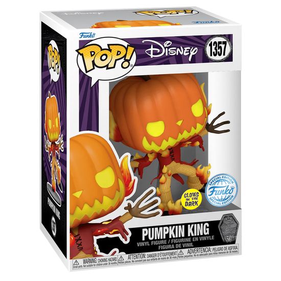 Фигурка Funko POP! Disney TNBC 30th Pumpkin King (GW) (Exc) (1357) 75284 / Фигурка по мотивам мультфильма "Кошмар перед Рождеством", Джек Скеллингтон