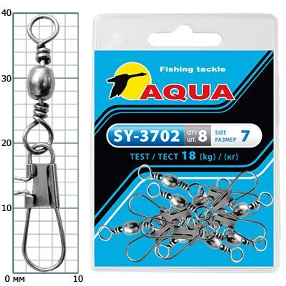 Карабин с вертлюгом для рыбалки SY-3702 №12 (упк. 8 шт.)