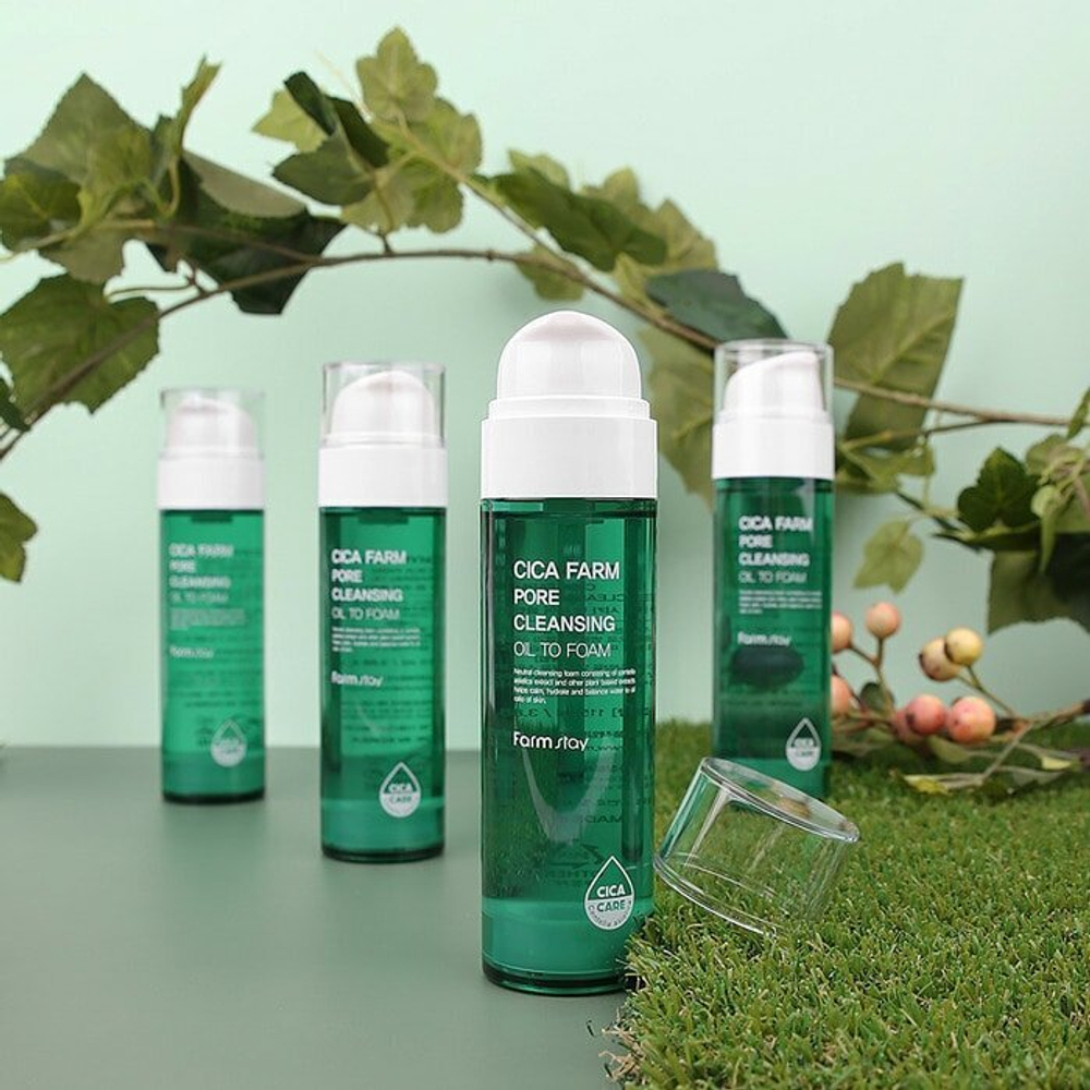 Гидрофильное масло-пенка для лица с центеллой азиатской FarmStay Cica Farm Pore Cleansing Oil To Foam /115 мл/гр.