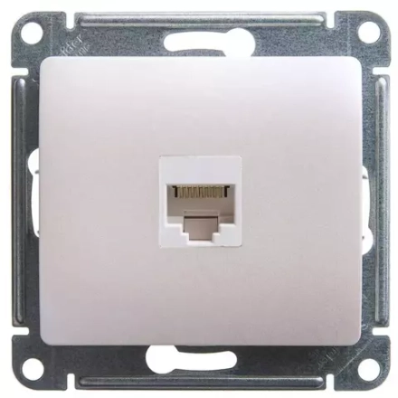 Розетка компьютерная RJ45 категория 5Е в рамку Glossa перламутр