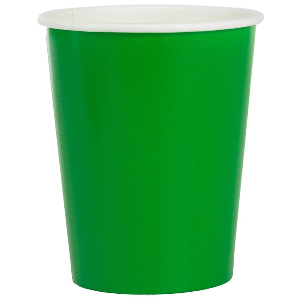 Стаканы бумажные в зеленом цвете, 250 мл, 6 шт