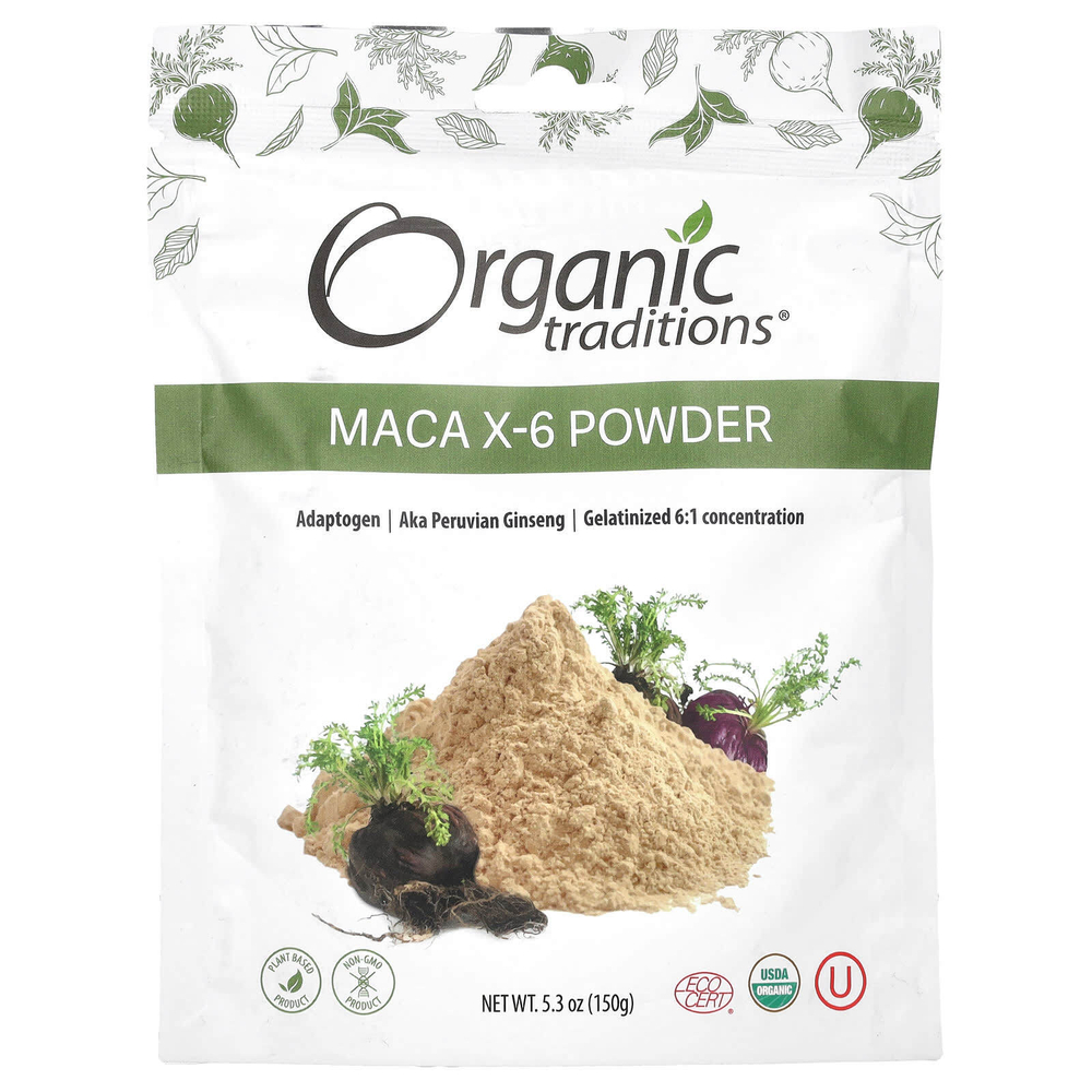 Organic Traditions, мака X-6 в порошке, 150 г (5,3 унции)