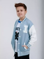 Голубой бомбер детский для школы и сада