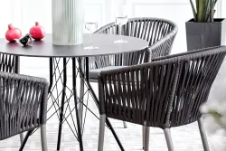 "Конте" интерьерный стол из HPL круглый Ø90см, цвет "серый гранит"