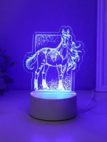 Светильник "Лошадь" LED RGB от сети RISALUX 9,5х12,9х16 см