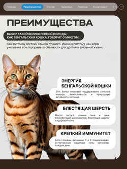 Корм сухой для взрослых кошек породы Бенгальская кошка, с лососем, 2 кг, QUATTRO