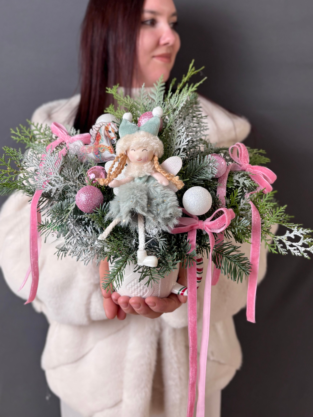 Новогодняя композиция в кружке «Милый ангелочек»