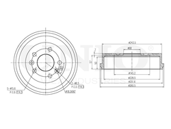 Барабан тормозной задний UNIO BRD-10032