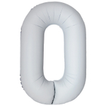 Шар фольгированный Цифра 0 101 см (Белый)