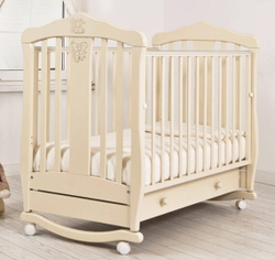 Детская кроватка Гандылян Доминик колесо-качалка 120x60 см слоновая кость