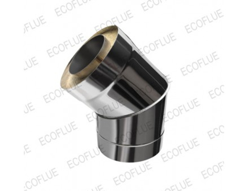 Колено-сэндвич 135°, 200/300 мм нерж. (AISI 409-1 мм./430-0,5 мм.), ECOFLUE