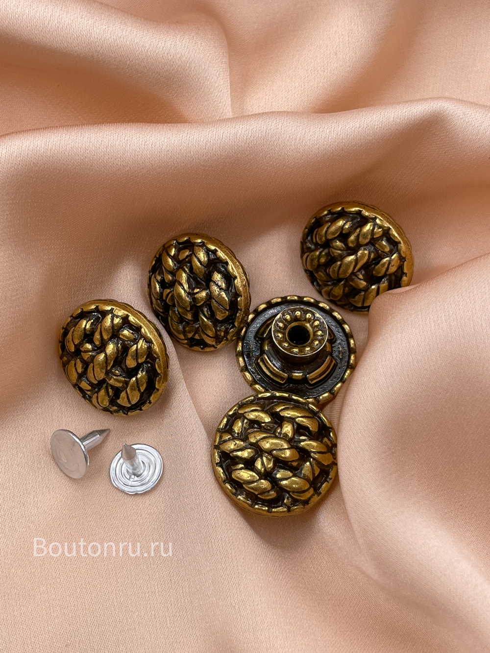 Пуговицы установочные бронзовые с плетением