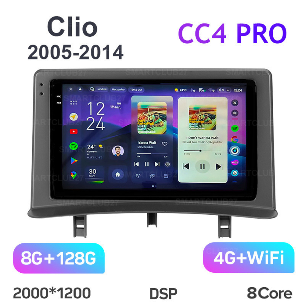 Teyes CC4 Pro 9" для Renault Clio 2005-2014
