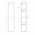Шкаф пенал BelBagno Kraft 33 R KRAFT-1600-2A-SC-BO-R подвесной Bianco Opaco