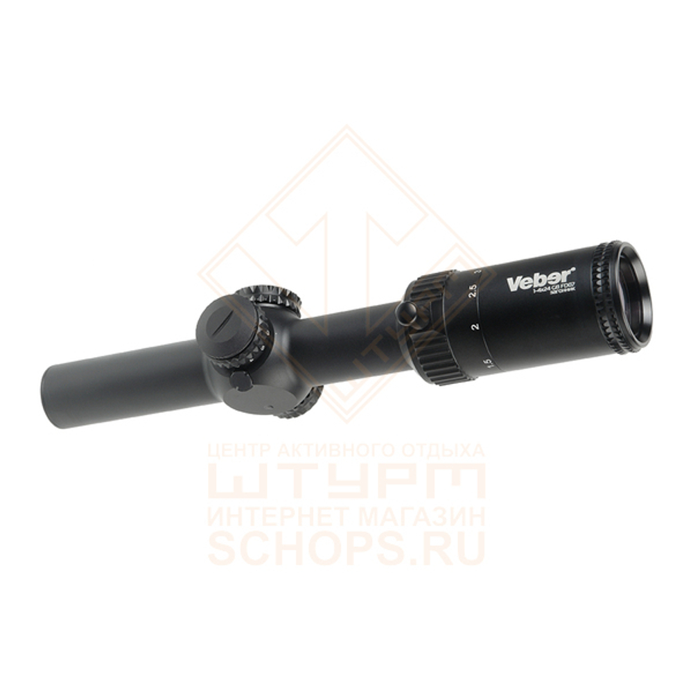 Прицел оптический Veber Wolf 1-4x24 GB FD07, загонник