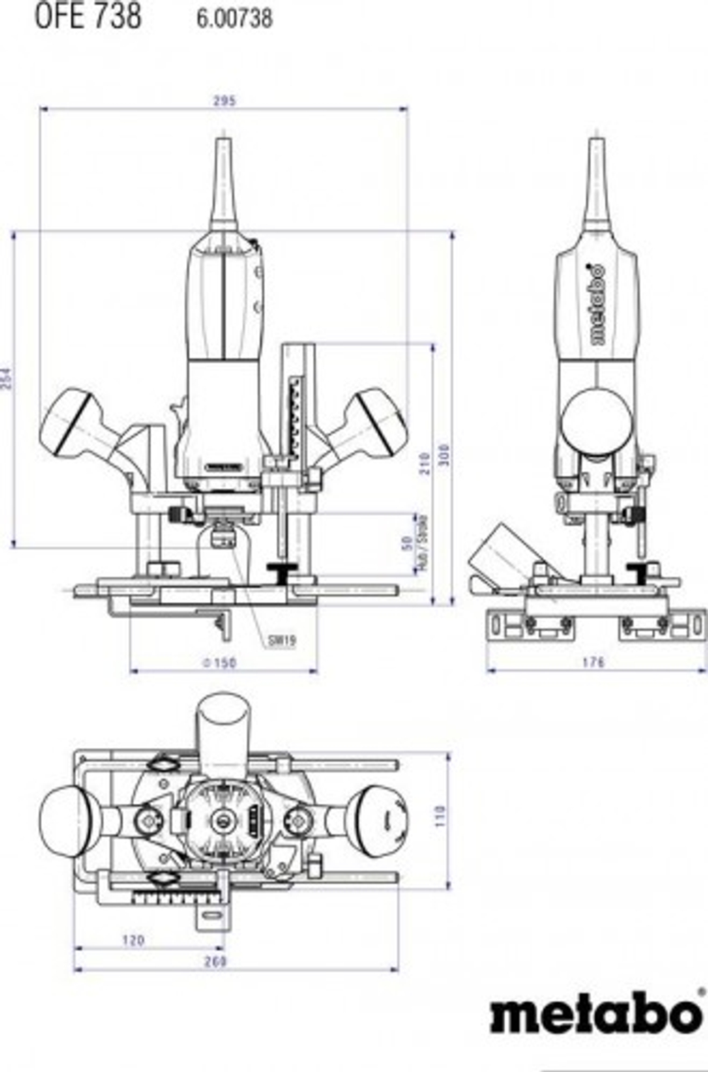 Фрезер сетевой METABO OFE 738 600738000
