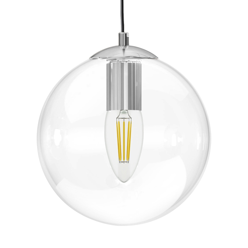 801004 Люстра SFERETTA E27 1х6W (led) E27 ХРОМ/ПРОЗРАЧНЫЙ