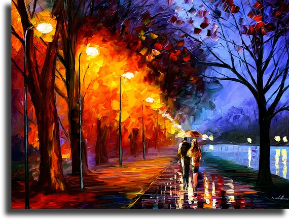 Репродукция "Леонид Афремов -  Осенний дождь"