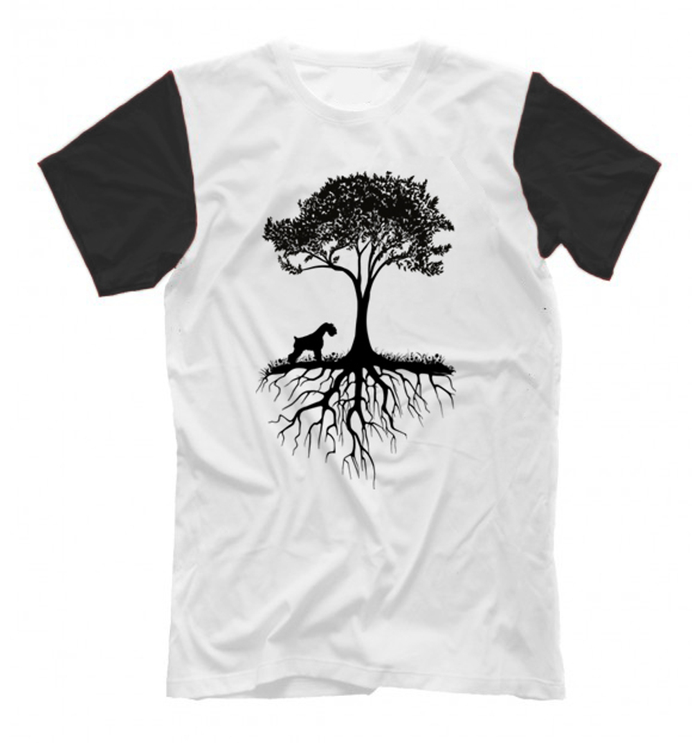 Футболка "Шнауцер у дерева"