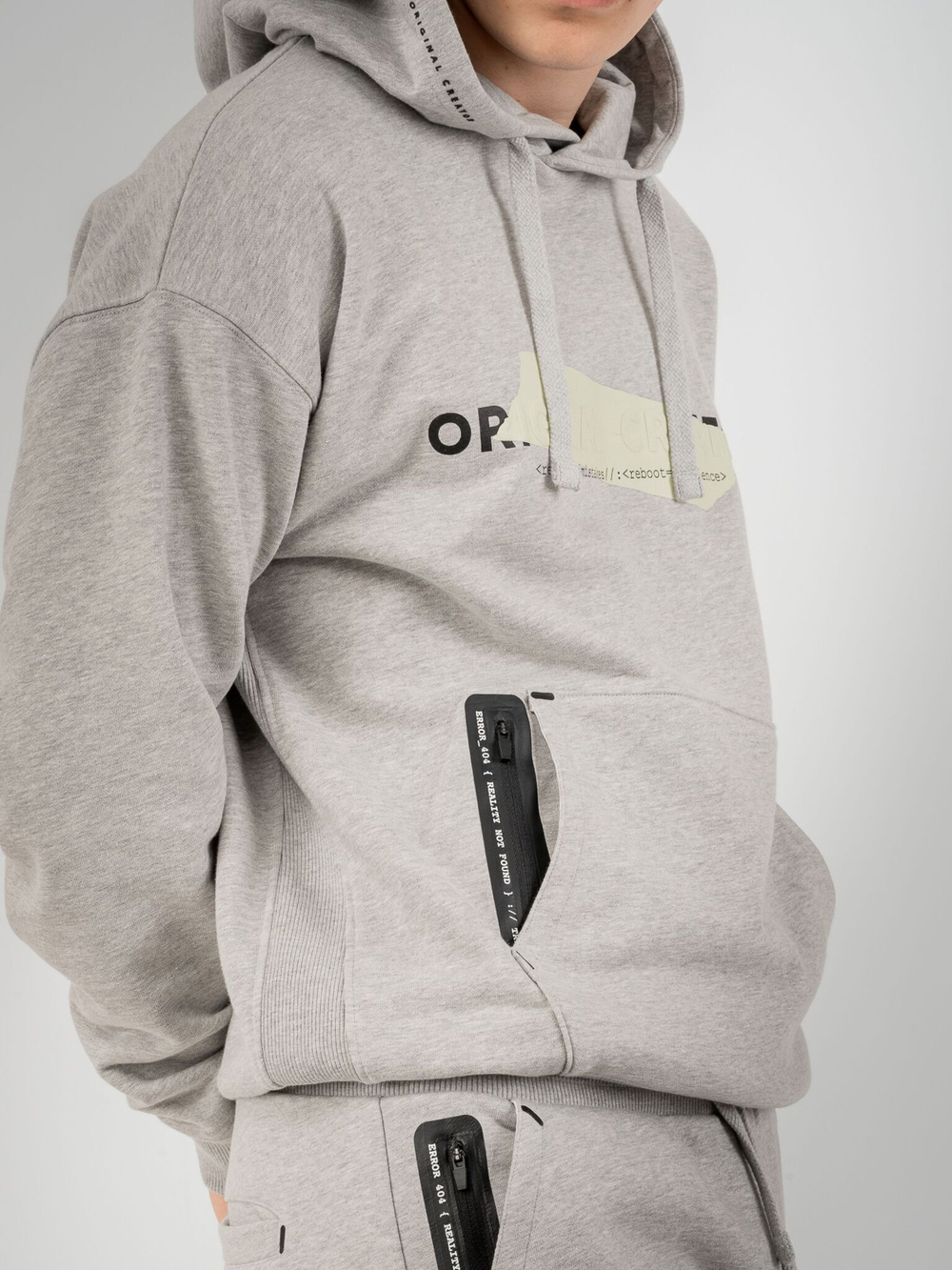 Худи мужское ORIGINAL CREATOR ERROR_404 HOODIE, Серый