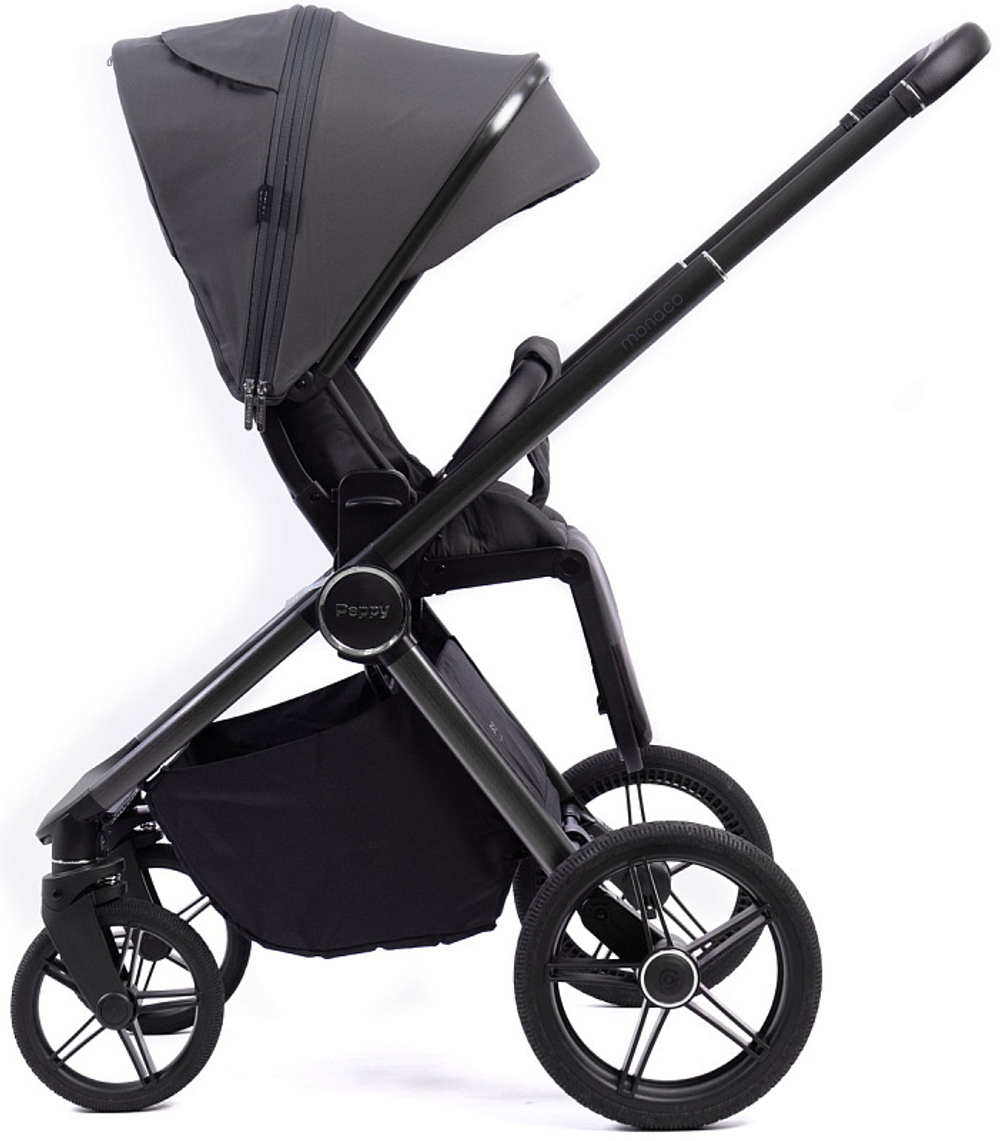 Детская коляска Peppy Monaco 2 в 1 Antrazit (графитовый), рама серая