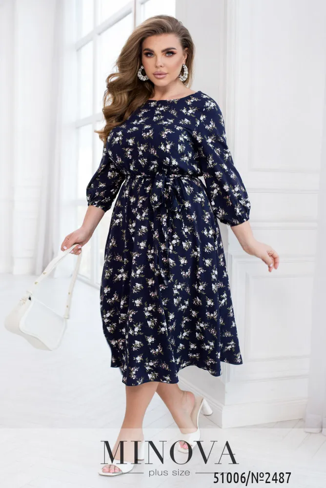 Платье 2487-темно-синий Minova