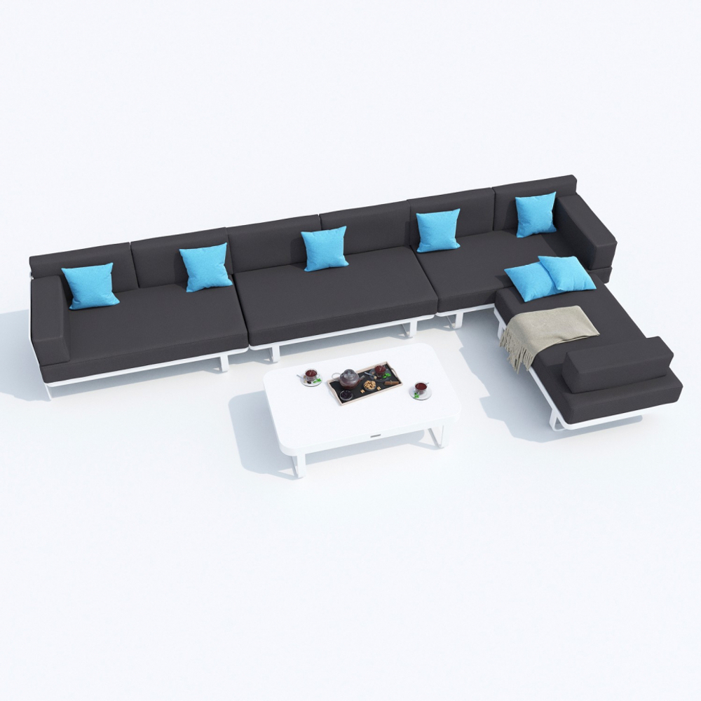 Лаунж зона угловая Ideal Patio ТЕСОРА антрацит - белый каркас