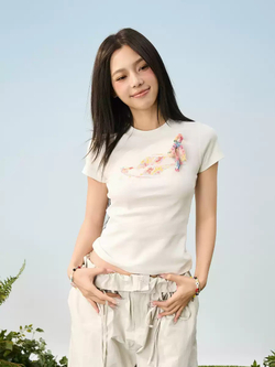 Женская футболка HARSHandCRUEL WMNS "Flowers" Crop Tee