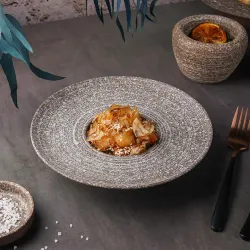 Тарелка глубокая 100 мл d 22 см h5 см для пасты/супа Brown Untouched Taiga P.L. Proff Cuisine [1]