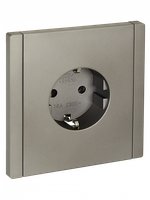 FORTE&PIANO Розетка 1-местная с заземлением без защитных шторок безвинтовое крепление 16А FP514 сталь IEK