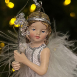 Девочка в белом платье, ёлочное украшение