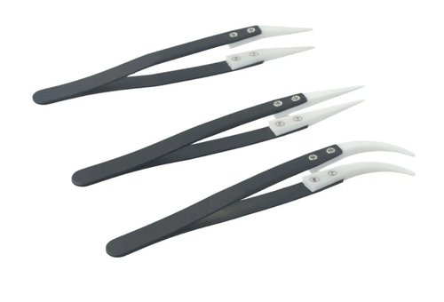 Пинцет с керамическим наконечником [комплект 3шт]