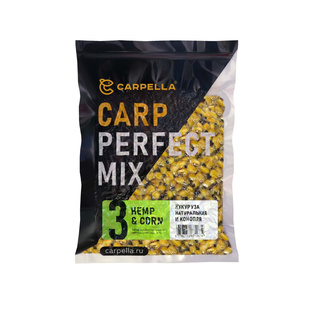 CARPELLA Микс №3, кукуруза натуральная с коноплей 1кг.