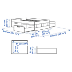 Каркас кровати с ящиками - IKEA BRIMNES, 200х140 см, белый, БРИМНЕС ИКЕА