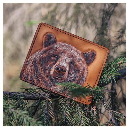 Кожаный картхолдер «Медведь»